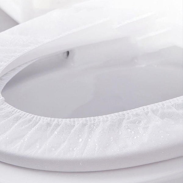50 Pcs white Disposable Wc Toilet Plastic Toilet Bowl Protector Waterproof Carousel 3