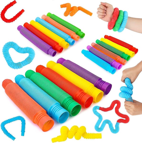 24 Pcs Pop Tubes Fidget Toy Sensory For Toddlers Autistic Children Fine Motor Carousel 1