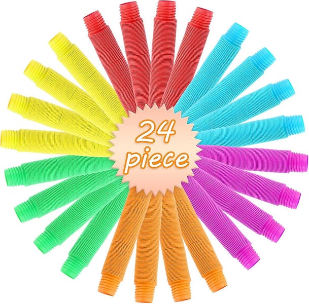 24 Pcs Pop Tubes Fidget Toy Sensory For Toddlers Autistic Children Fine Motor Carousel 2