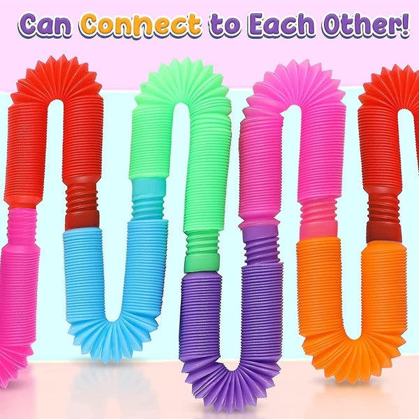 24 Pcs Pop Tubes Fidget Toy Sensory For Toddlers Autistic Children Fine Motor Carousel 5