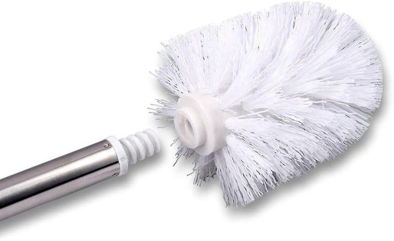 2pcs Toilet Brush Black Brush Head With Stainless Steel Handle Carousel 2