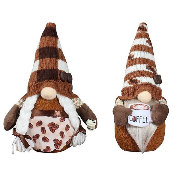 Coffee Gnome Plush Doll Scene Decor Room Decor Desktop Decoration Ornament Win Carousel 1