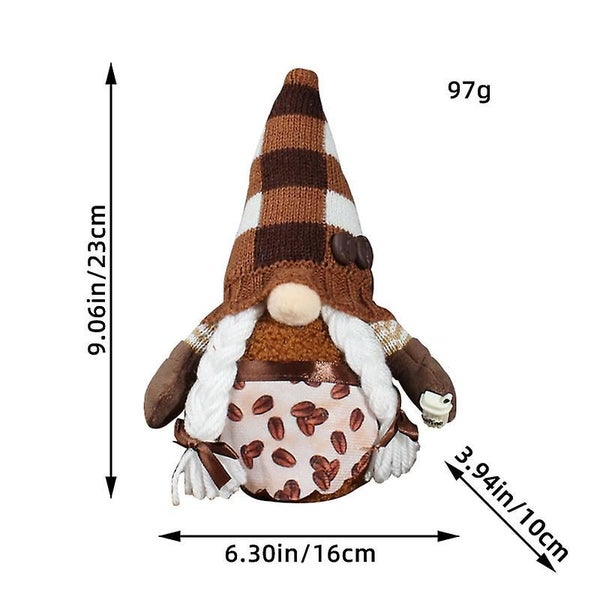 Coffee Gnome Plush Doll Scene Decor Room Decor Desktop Decoration Ornament Win Carousel 2