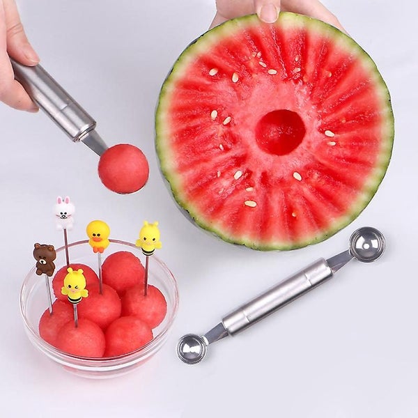Single-head Carved Flowers-watermelon Stainless Steel Fruit Cut Double-headed Carousel 2