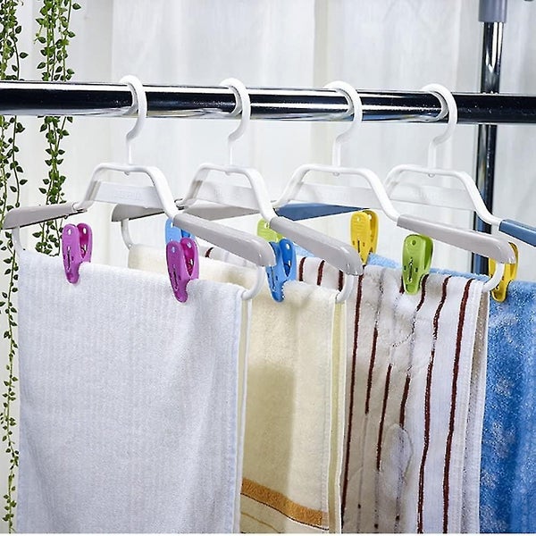 24 Pack Clothes Pins Pegs With Basket Assorted Colors Plastic Windproof Strong D Carousel 5
