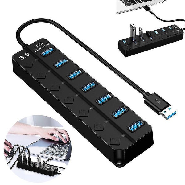 Hub Splitter 3.0usb 7-port Hub Splitter One Drag Seven Ex tender Independent K Carousel 1