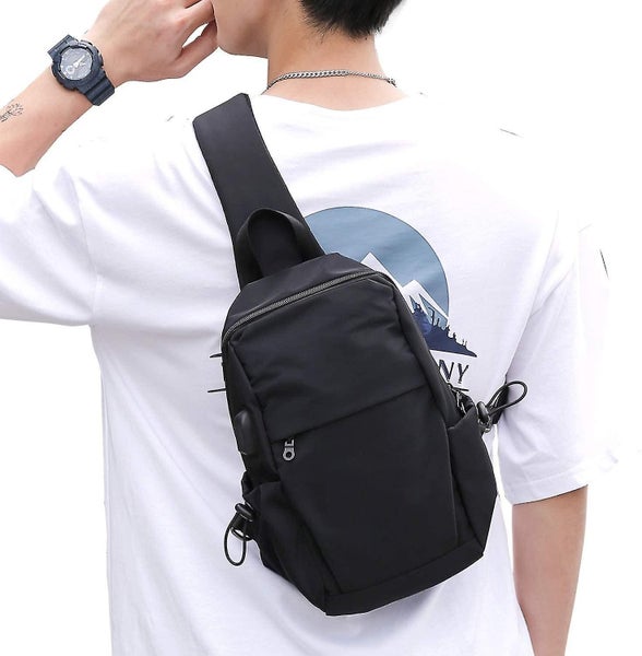 Small Black Sling Crossbody Backpack Shoulder Bag For Men Women Carousel 1
