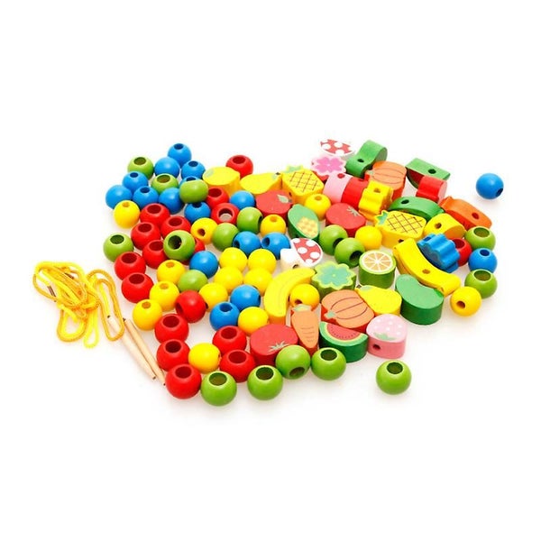 Children's Building Blocks Threading Children's Educational Toys Wooden Hedgeh Carousel 2