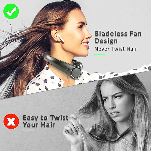 Portable Neck Fan Hands Free Bladeless Fan 4000 Mah Battery Operated Wearable Carousel 2