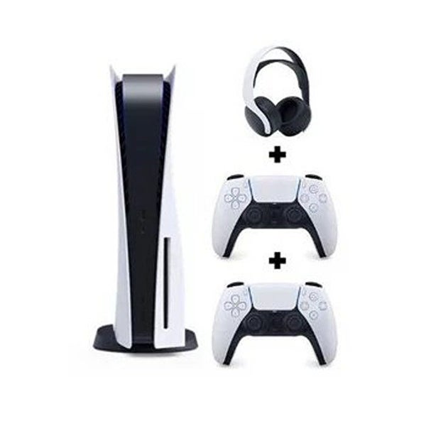 PS5 Disc Edition White 2 DualSense Controllers & Pulse 3D Headset Carousel 1