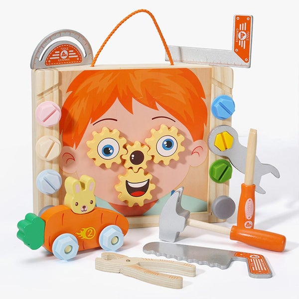 Smiley Boy Assembles Building Blocks Puzzles Children's Creativity Toys Multi- Carousel 1