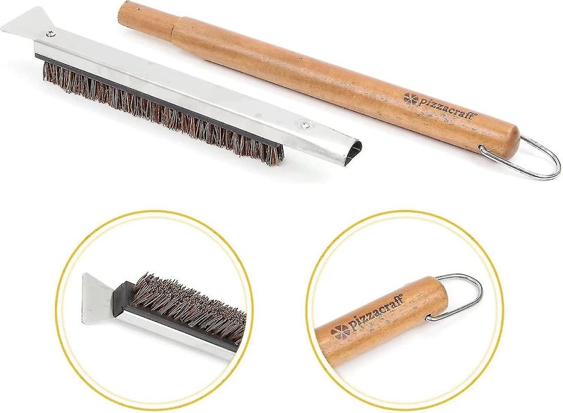 Pizza Oven Brush, Pizza Stone Cleaning Brush, Palm Stem Fiber Bristles To Preven Carousel 2
