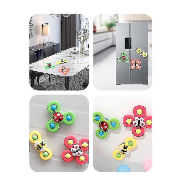 Suction Cup Spinning Top Toy Toddlers Sensory Toys Push Pop Bubble Fidget Toy Carousel 5