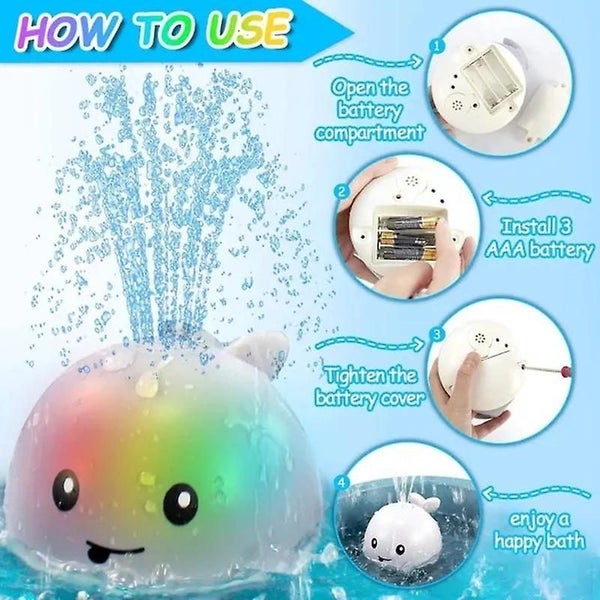 Baby Bath Toys Electric Cartoon Whale Baby Glow Bath Toys Whale Sprinkler Todd Carousel 4