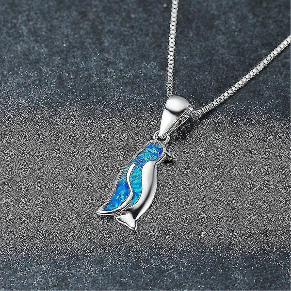 14k White Gold Penguin Pendant Animal Necklace Carousel 2