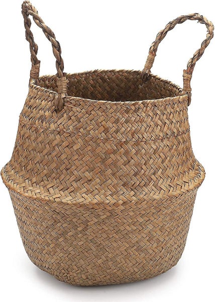 Wicker Basket - Hand Woven Storage Basket for Dirty Clothes, Toys, Fruits, and M Carousel 1