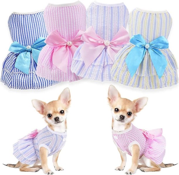 Small Dogs Girl Summer Cute Pet Puppy Dress 4 Pack Extra Small Dog Clothes Outfi Carousel 1