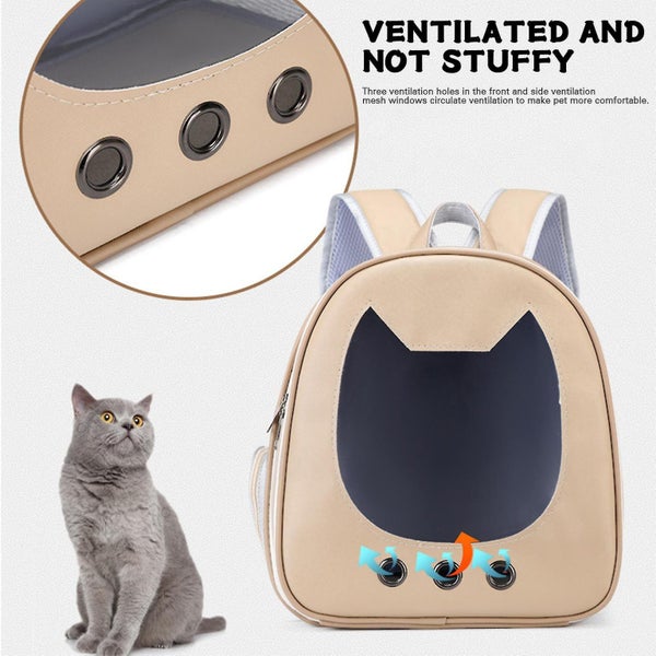 Cat Backpack Carrier with Adjustable Strap - Portable Breathable Pet Backpack Carousel 5