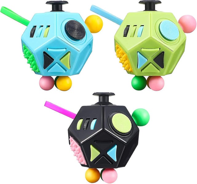 3 Pieces 12 Sided Fidget Toy For Teens And Adults Stress Depression And Anxiety Carousel 1