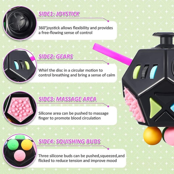 3 Pieces 12 Sided Fidget Toy For Teens And Adults Stress Depression And Anxiety Carousel 4