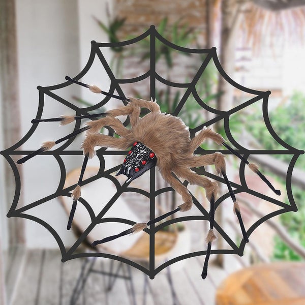 Halloween Decor Spider Ornament Outdoor Decorations Hairy Spider scary Giant S Carousel 5