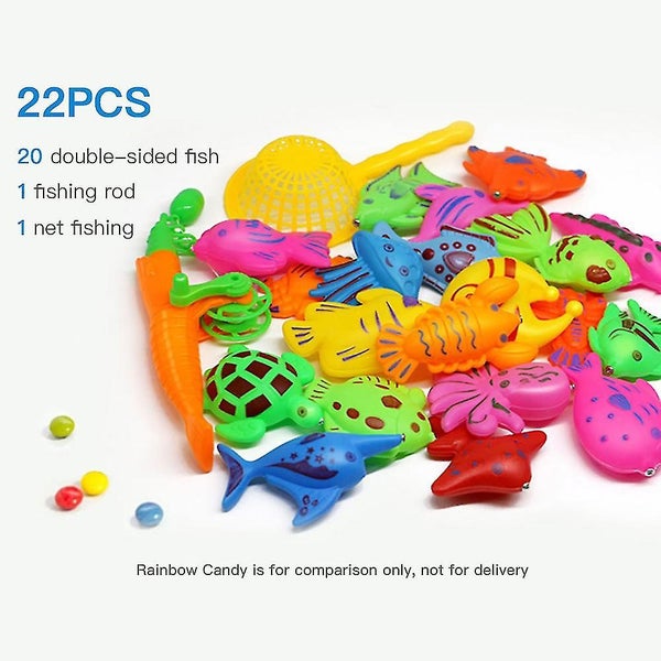 22pcs Fishing Toy Set Bath Toys Baby Bathtub Toy With Telescopic Fishing Rod N Carousel 4