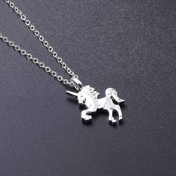2pcs Hot Selling Fashion Animal Necklace Unicorn Clavicle Chain Men's And Women' Carousel 1