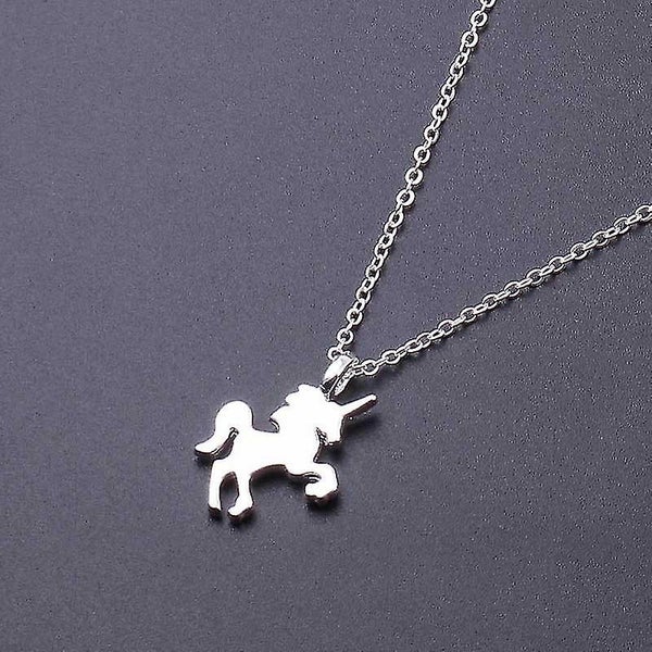 2pcs Hot Selling Fashion Animal Necklace Unicorn Clavicle Chain Men's And Women' Carousel 2