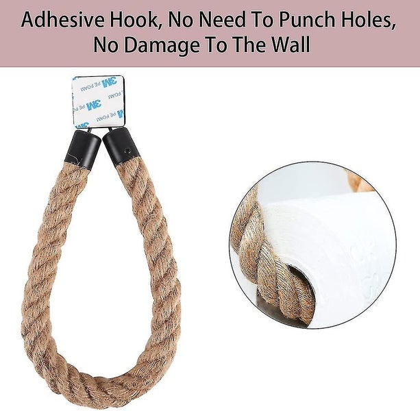 Toilet Paper Holder With String And Sticky Hook, Vintage Bathroom Decor, Bathroo Carousel 5