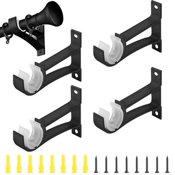 4pcs Curtain Rod Holders, Curved Shower Curtain Rod Holders Wall Ceiling Mo Carousel 1