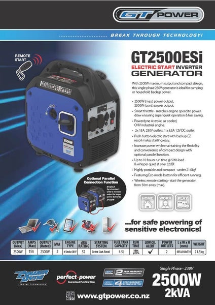 GT Power GT2500ESi Electric Start Inverter Generator - GT2500ESi Carousel 2