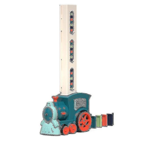 Domino Toy 60 Piece Electric Automatic Domino Train Building Blocks Set Multi- Carousel 2