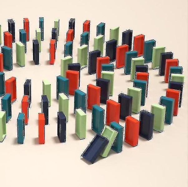 Domino Toy 60 Piece Electric Automatic Domino Train Building Blocks Set Multi- Carousel 5