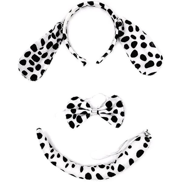 Kids Dalmatian Dog Costume Set Performance Accessories Dog Ears Headband Bowti Carousel 1