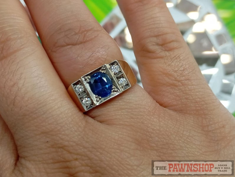 Handmade 1.35ct Sapphire and 0.15ct TDW Diamond Dress Ring in 18ct Y/G $11,000 Carousel 2