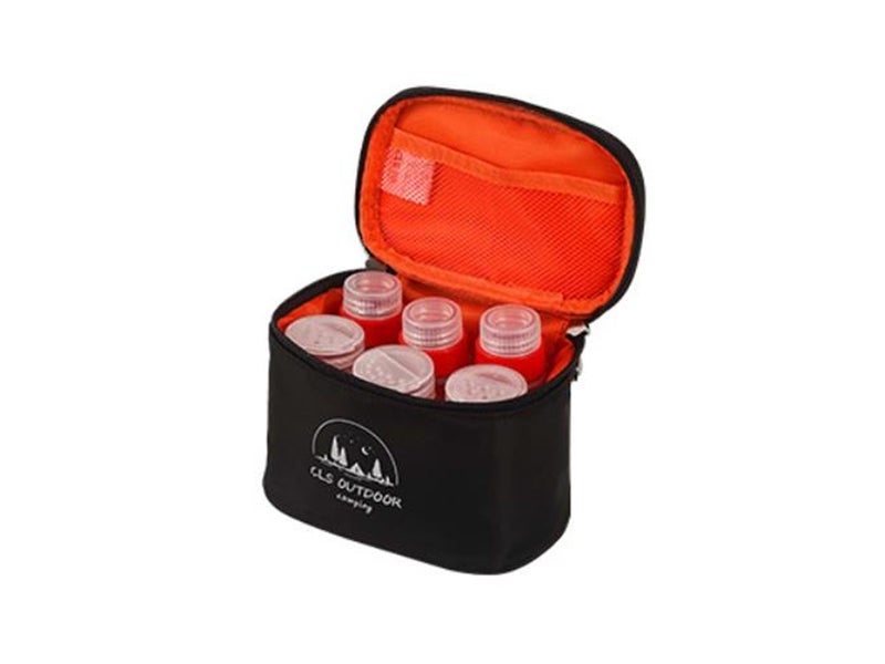 Camping Condiment Jar Set, Mini Spice Jar Set, Outdoor Camping BBQ Condiment Can63003393134593111