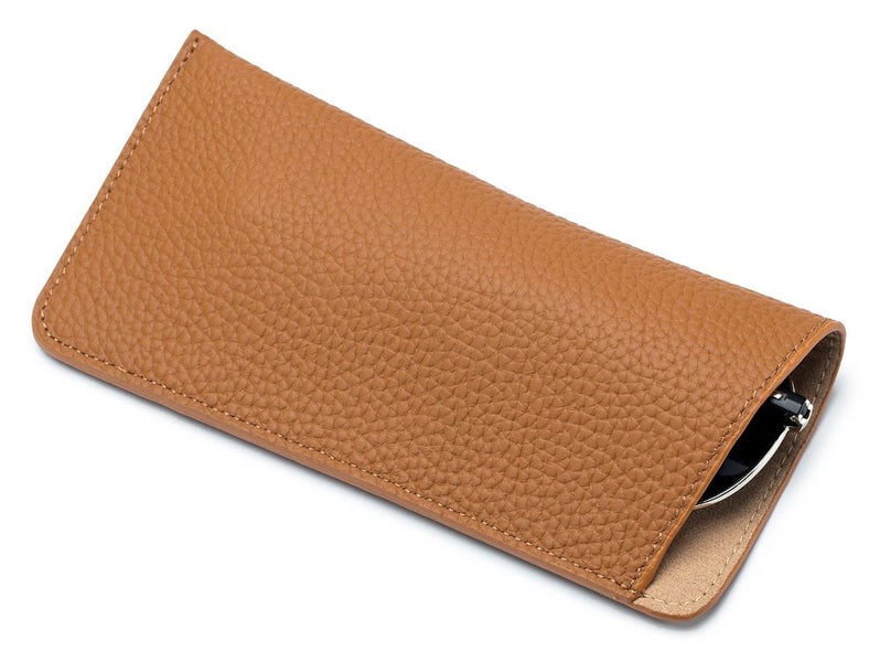 Glasses Pouch, Cowhide Glasses Storage Bag, Genuine Leather Glasses Pouch, Sungl Carousel 1