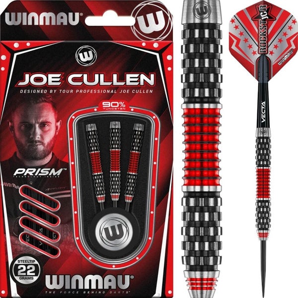 WINMAU Joe Cullen ROCKSTAR SERIES RS 1.0 90% Tungsten Steel Tip Dart Set Carousel 2