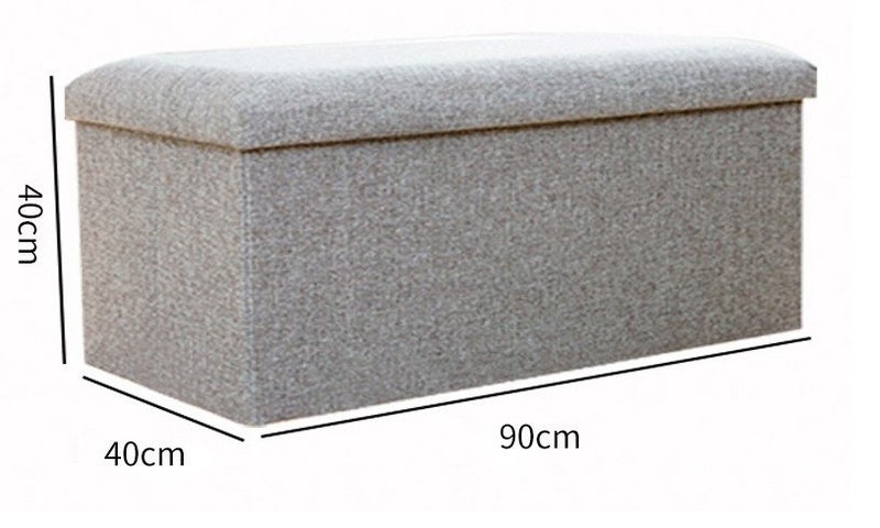 Ottoman Storage Foot Stool Box Bench Fabric 90x40x40CM Folding Ottoman Carousel 1