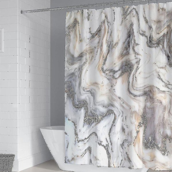 Marble Bathroom Waterproof Bath Shower Curtain With Hooks color:180x200cm) Carousel 3