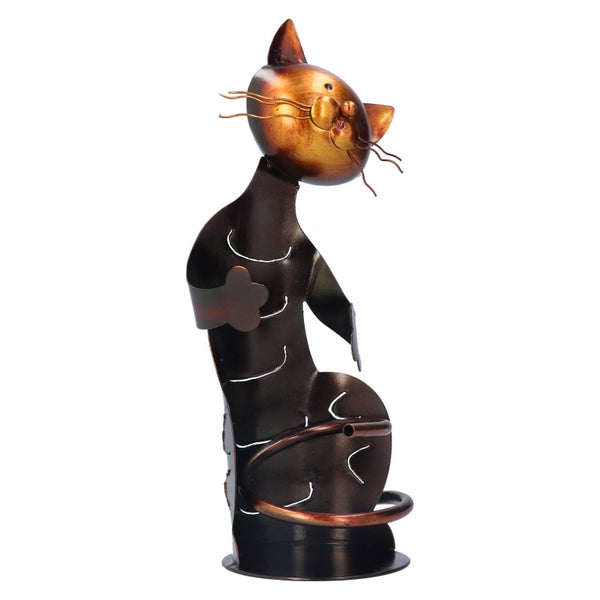 animal metal figurines cat shape ornaments cat statue metal sculpture for Carousel 2