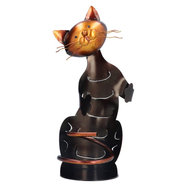 animal metal figurines cat shape ornaments cat statue metal sculpture for Carousel 5