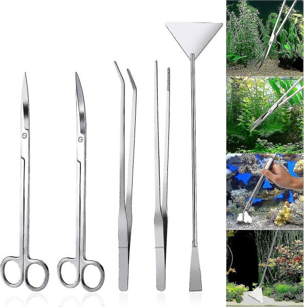 5 In 1 Stainless Steel Aquarium Aquascaping Kit Aquarium Tank Aquatic Plant To Carousel 1