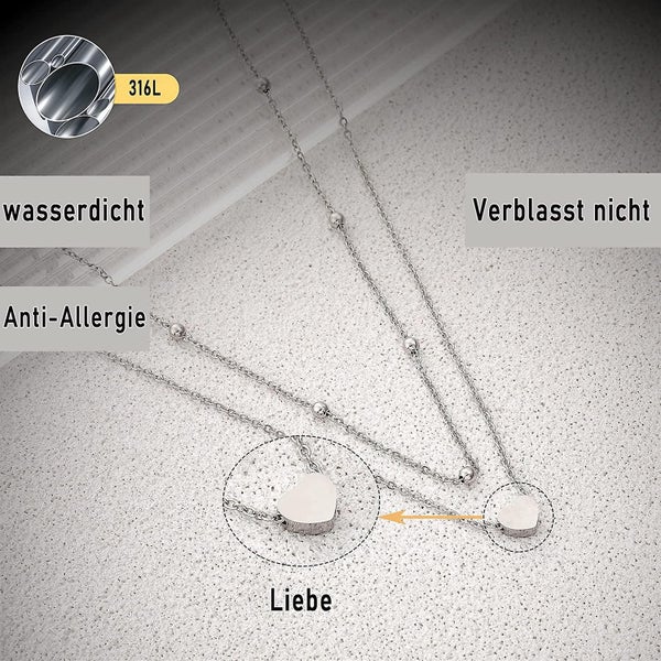 Women's Layered Chain Silver/rose Gold/gold Multilayer Necklace Double Chain For Carousel 4