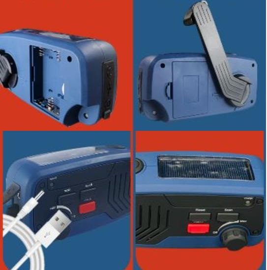 Manual Power Generation Radio Solar Power Flashlight Multi-function Camping Radi Carousel 6