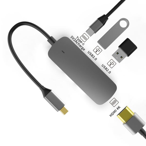 USB-C Hub 4 in 1 USB2.0 USB3.0 Type-C HDMI 4K ABS Aluminum Alloy Portable USB Hu Carousel 1