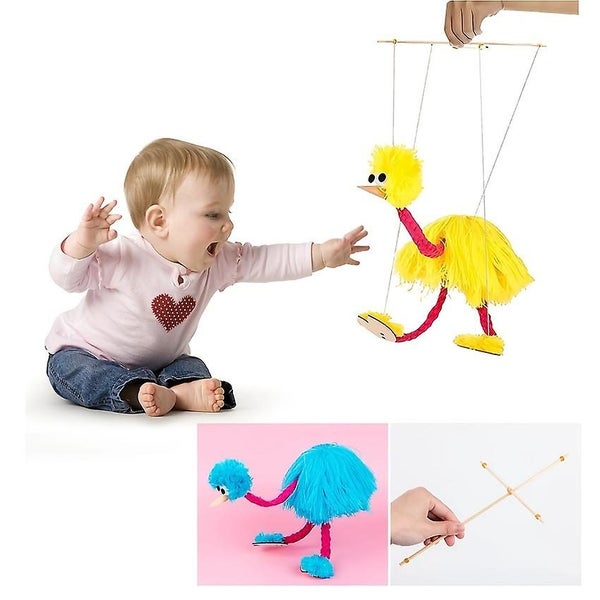 String Marionette Ostrich Plush Doll Pull Line Interactive Game Carousel 2