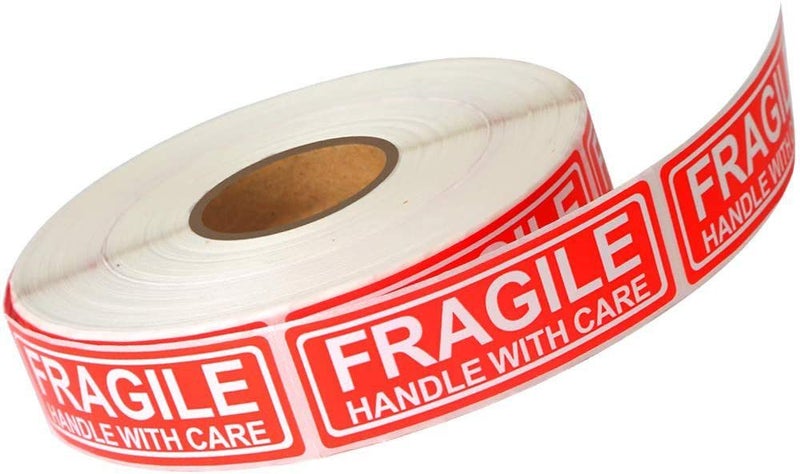 NEW 500Pcs/Roll Fragile Stickers Handle with Care Warning Packing Labels Carousel 1