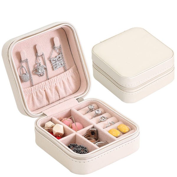 Jewelry Box Travel Comestic Jewelry Casket Organizer Makeup Lipstick Storag Carousel 1