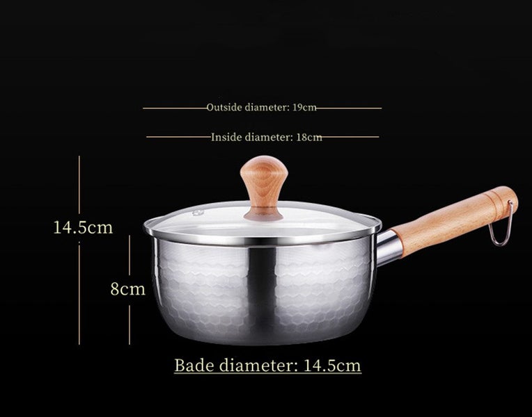 18cm 304 Stainless Steel Milk Wok, Baby Food Cooking Pan, Japanese Cooking Wok Carousel 5